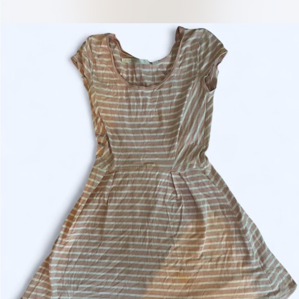 LC Lauren Conrad Tan and Cream Striped Top